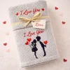 Set asciugamani in spugna Kiss perla San Valentino Idea Regalo