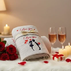 Set asciugamani in spugna Kiss perla San Valentino Idea Regalo