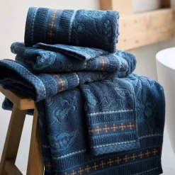 Set 1+1 asciugamano e ospite PIP STUDIO Jasmin Jacquard blu