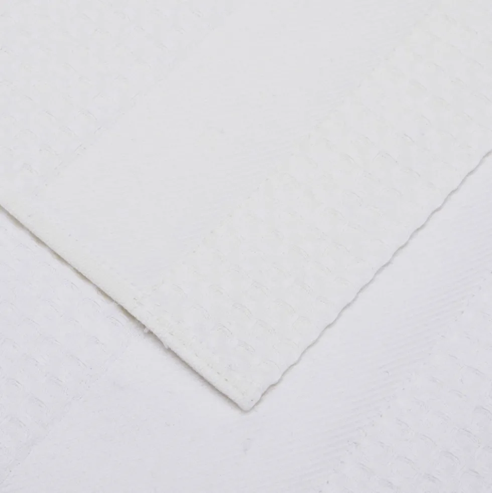 Set asciugamano+ospite in nido d'ape BELLORA Bianco Classico
