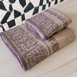Set asciugamano viso e ospite LAURA BIAGIOTTI Sarin tortora jacquard