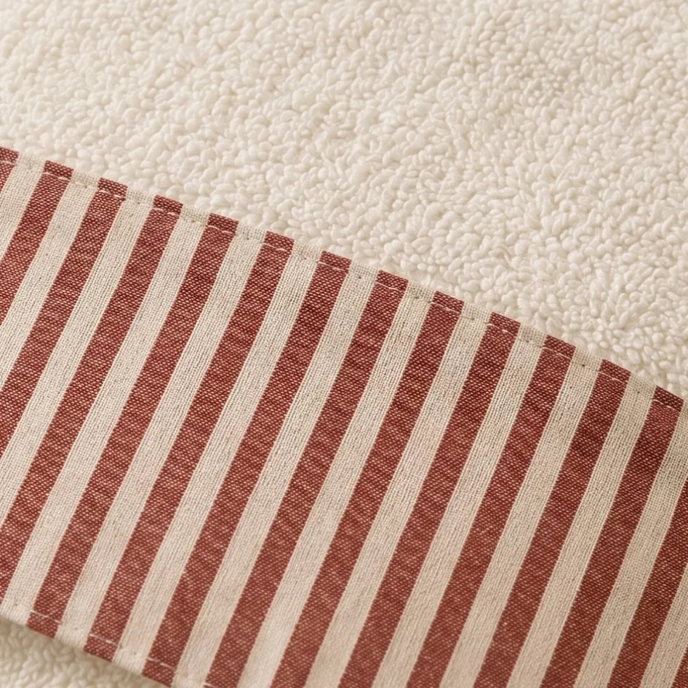 Set Asciugamano viso+ospite Shabby panna a Righe rosa Delicato