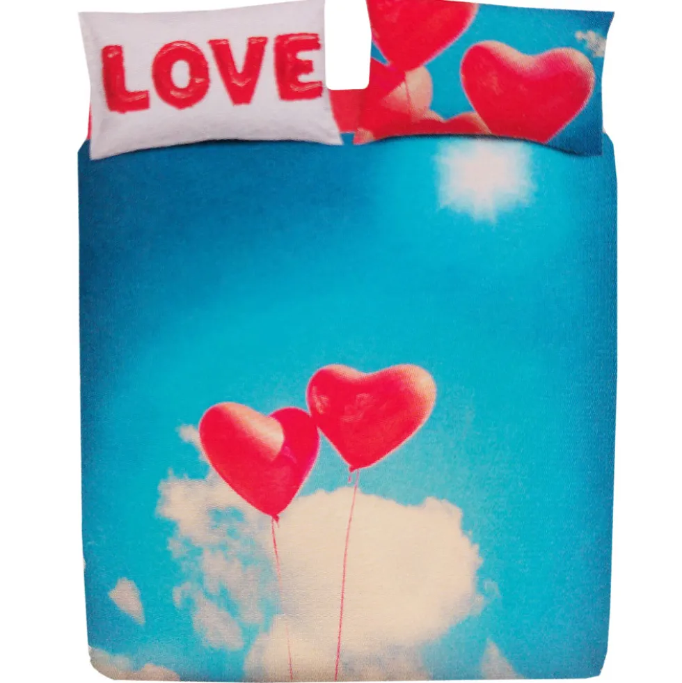 Set Copripiumino BASSETTI FLY WITH ME cuori Regalo San Valentino