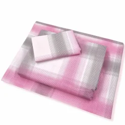 Set Copripiumino Double Face GABEL Incontro RIGHE QUADRI ROSA