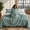 Set copripiumino + federe matrimoniale 100% cotone | Pois salvia