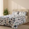Set copripiumino in cotone Matrimoniale Enrico Coveri Oak azzurro