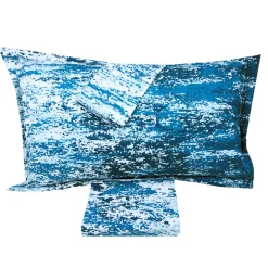 Set copripiumino matrimoniale MIRABELLO Luci percalle blu
