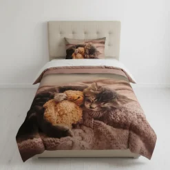 Set copripiumino Peluche BASSETTI per letto singolo 100% cotone