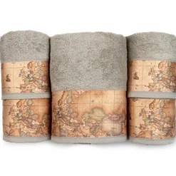 Set di 5 asciugamani in spugna Alviero Martini GEO Classic grigio