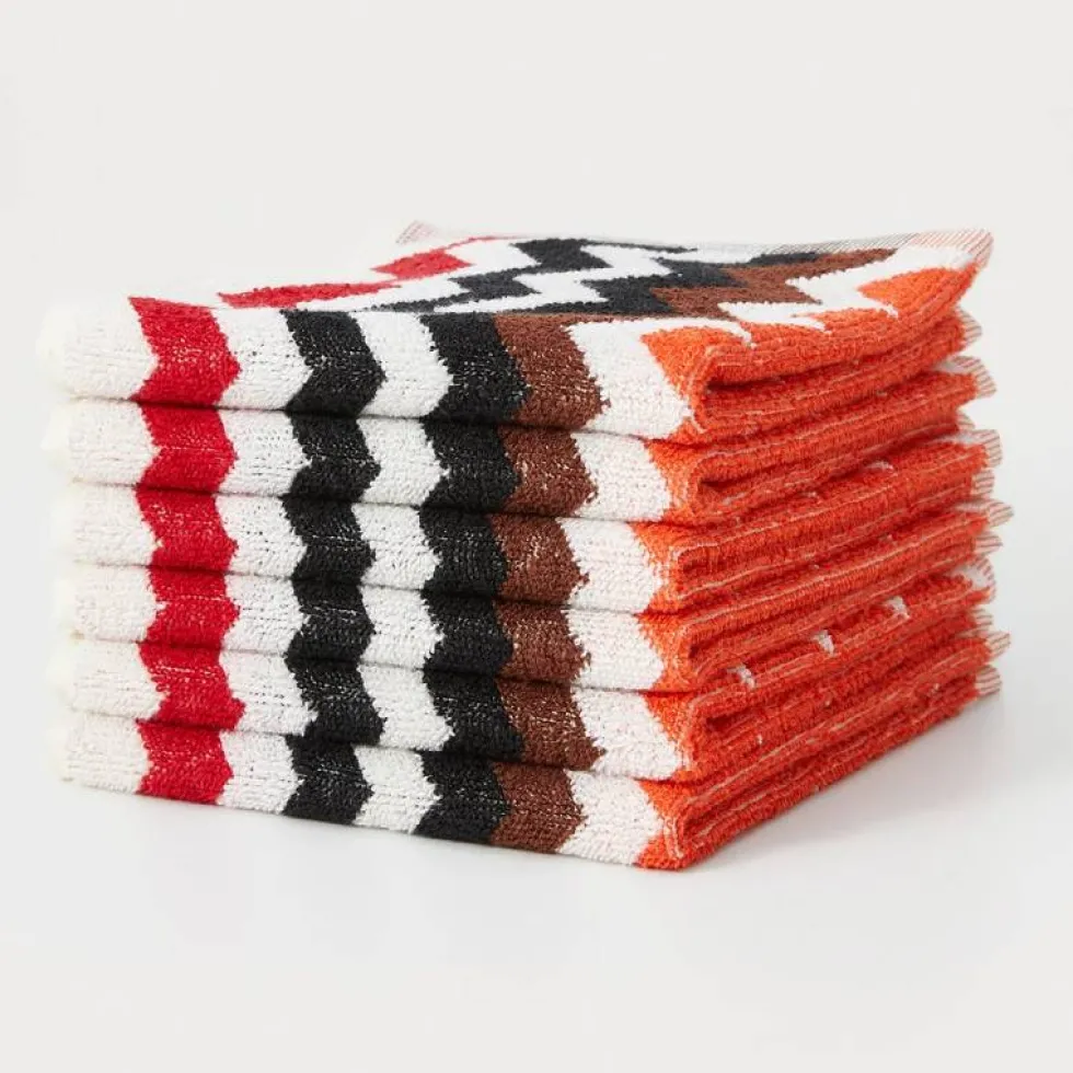 Set 6 Lavette in spugna MISSONI HOME BEST 156 chevron toni caldi