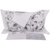 Set lenzuola matrimoniale 2 piazze Gabel SECRETS grigio floreale in percalle