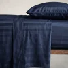Set lenzuola matrimoniale 2 piazze raso di cotone ZEFIRO blu