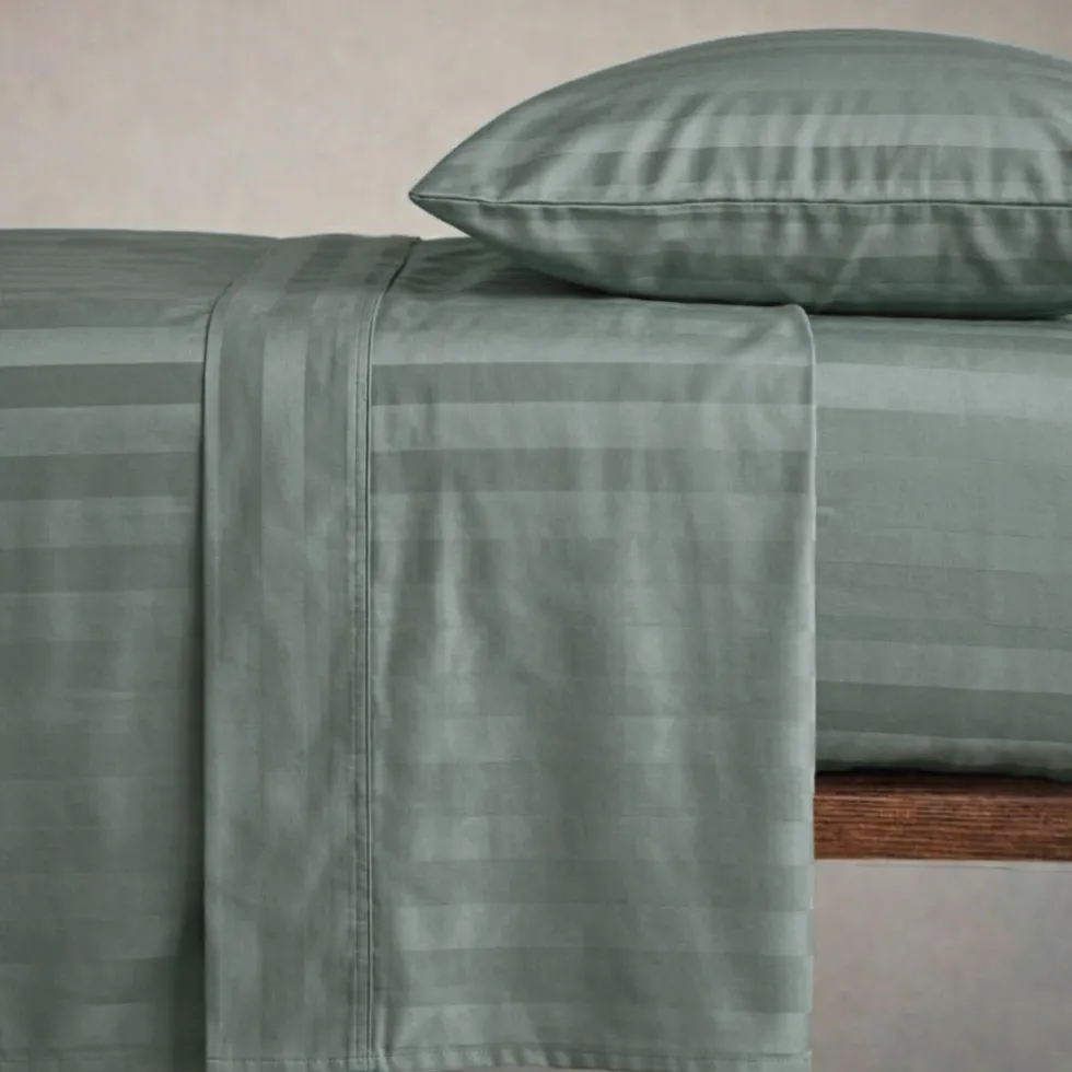 Set lenzuola matrimoniale 2 piazze raso di cotone ZEFIRO azzurro avio