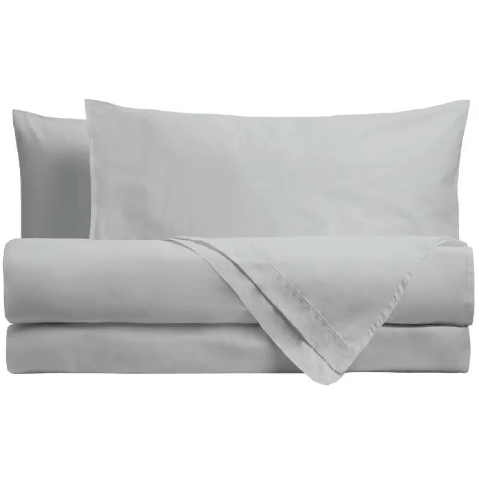 Set Sacco Copripiumino e due Federe grigio perla | 100% Puro Cotone