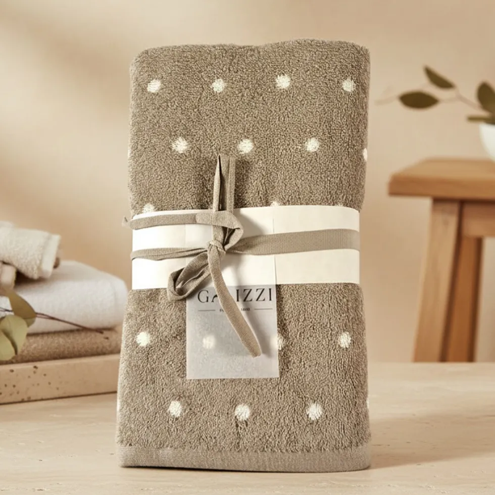 Set Spugne Bagno 1+1 Emanuela Galizzi San Diego Noisette a pois