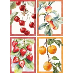 Set 4x Strofinacci Cucina 100% Cotone canovacci Fruit