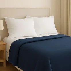 SOMMA Coperta di Lana Singola Daisy 160x210 Blu Polvere
