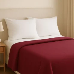 SOMMA Coperta Lana Vergine Singola Daisy Bordeaux 160x210