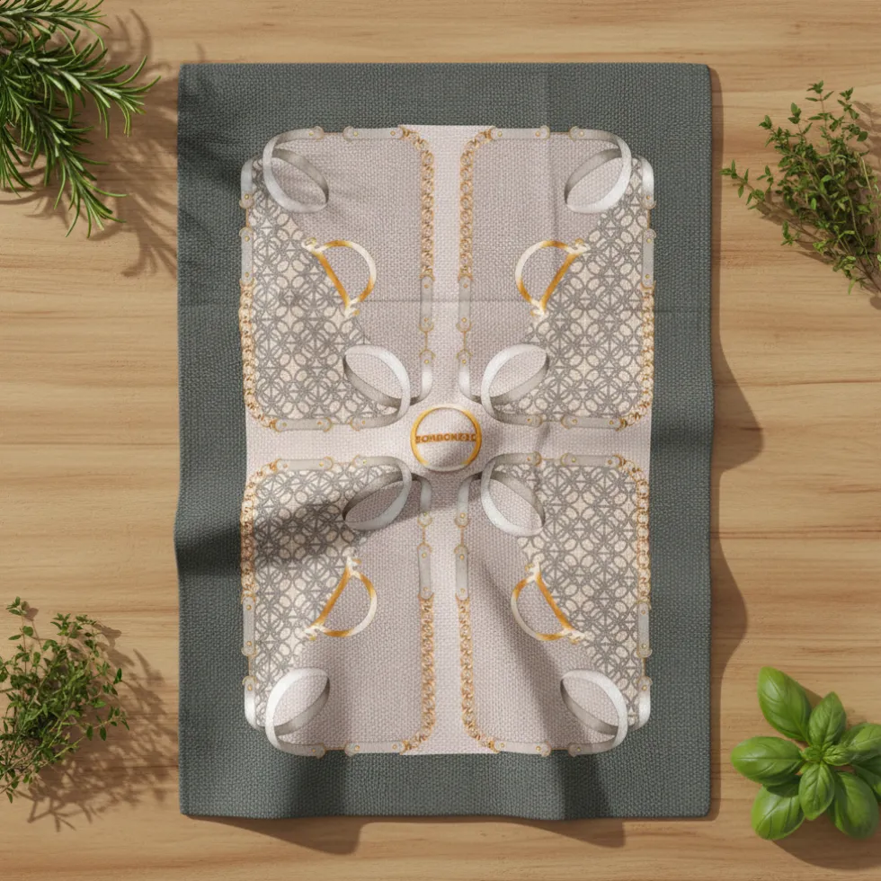 Strofinaccio Cucina BORBONESE canovaccio Foulard verde 50x70
