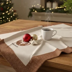 Strofinaccio Cucina BORBONESE XMAS Palla di Neve Marrone