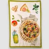 Strofinaccio Cucina canovaccio puro cotone PIZZA colore mistolino