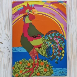 Strofinaccio KEN SCOTT Cinque Gallo Canta | Design Vintage Cotone
