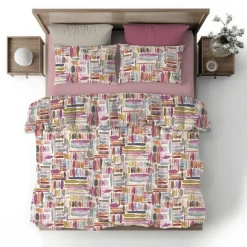 TAG HOUSE Completo Lenzuola Raso Matrimoniale Decor Malva