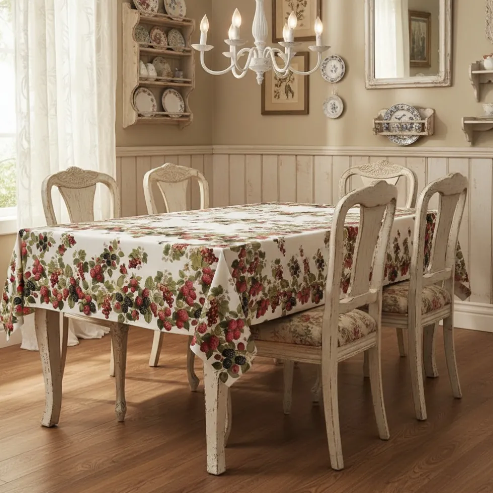 TAG HOUSE | Tovaglia Lamponi 100% cotone 150x180 cm x6 persone