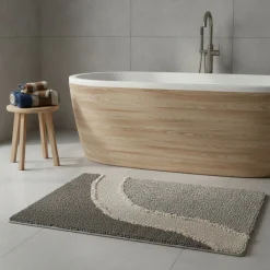 Tappeto bagno in spugna pesante 1500 gr ANKARA 50x80 caffè con antiscivolo