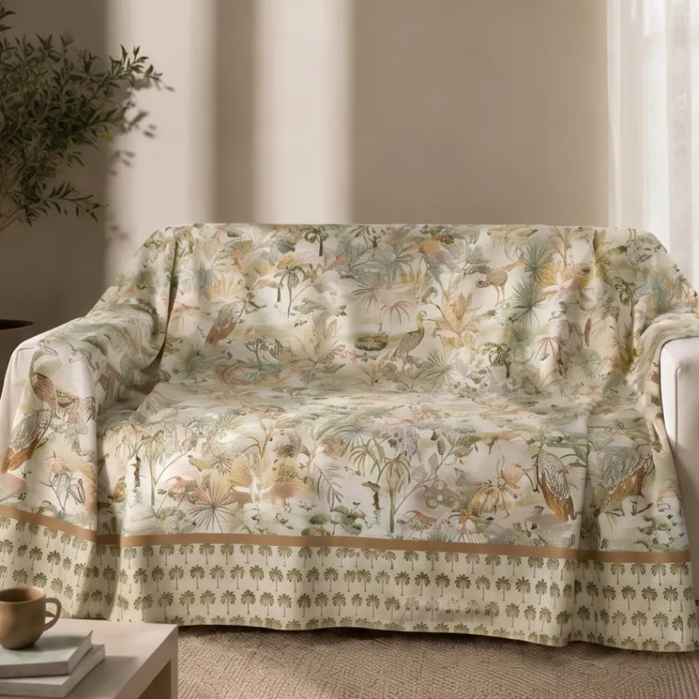 Telo arredo foulard copritutto in puro cotone GABEL Calma verde
