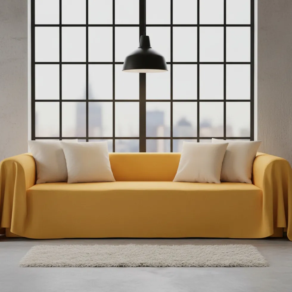 TELO ARREDO RARUS Copritutto Cotone 350x300 cm - Senape