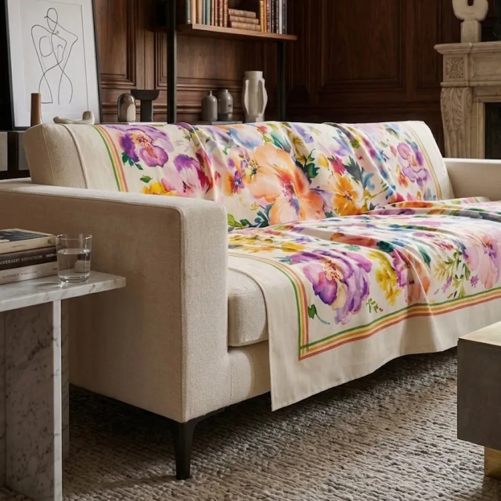 Telo Copridivano 250x280 FLORA multiuso 100% cotone naturale