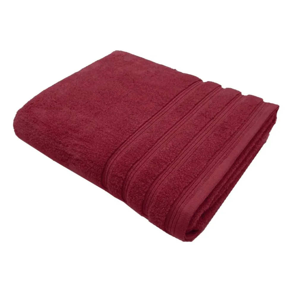 Telo da bagno e doccia 90x170 in spugna 650 gr tinta unita bordeaux