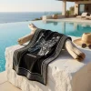 Telo da mare in spugna BORBONESE Butterfly Nero 100x180