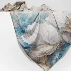Tenda Copritutto Telo arredo ELENI' Foulard stiro facile floreale azzurro