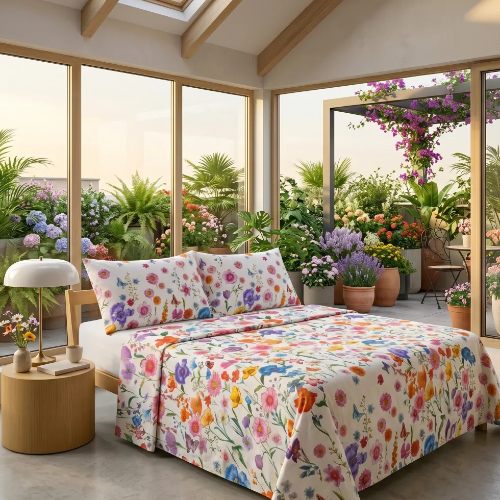 Tessitura Toscana Lenzuola Matrimoniali 250x290 Prato Fiorito Bloom