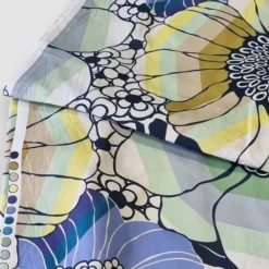 Tessuto a metro in cotone Missoni Home Sally floreale bluette 170 h. 295