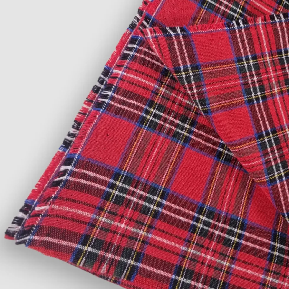 Tessuto a metro tinto filo scozzese Tartan rosso 185x140 cm Bossi casa