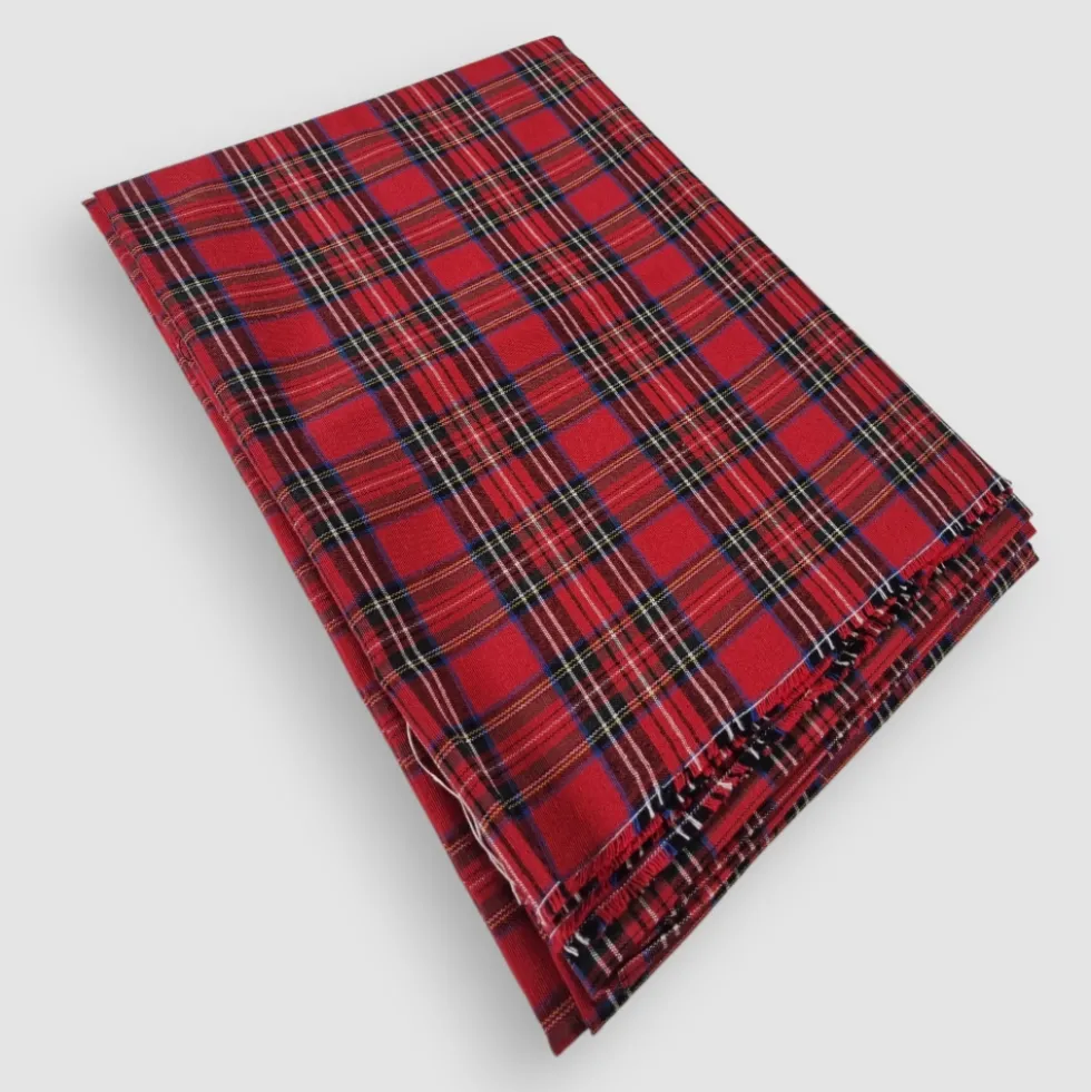 Tessuto a metro tinto filo scozzese Tartan rosso 185x140 cm Bossi casa