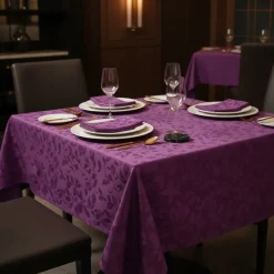 Tovaglia PIAZZA PITTI 140x180 cm fiandra con 6 tovaglioli porpora Altea