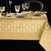 Tovaglia PIAZZA PITTI 150x180 cm in fiandra con 6 tovaglioli oro Intreccio
