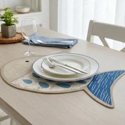 Tovaglietta Americana per Bambini Pesce Azzurro | 100% cotone