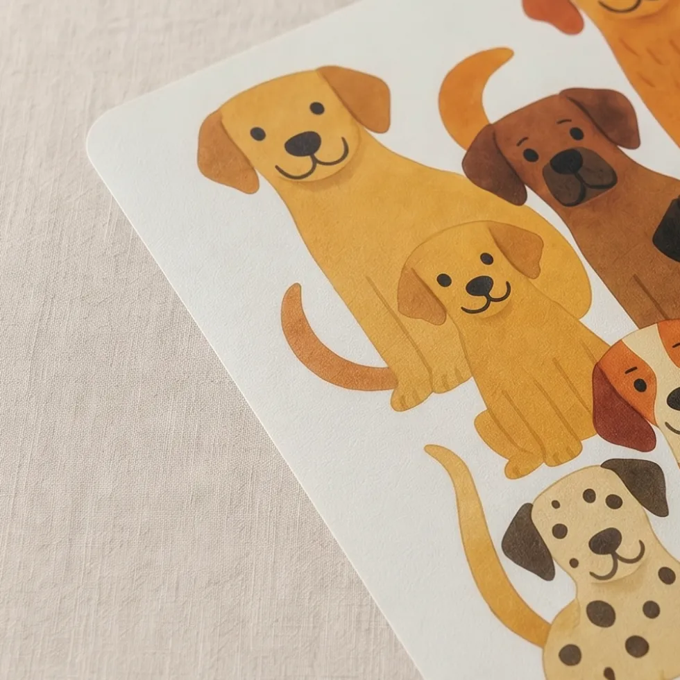Tovaglietta Colazione Bambini Cani BAU | Colorata e Resistente