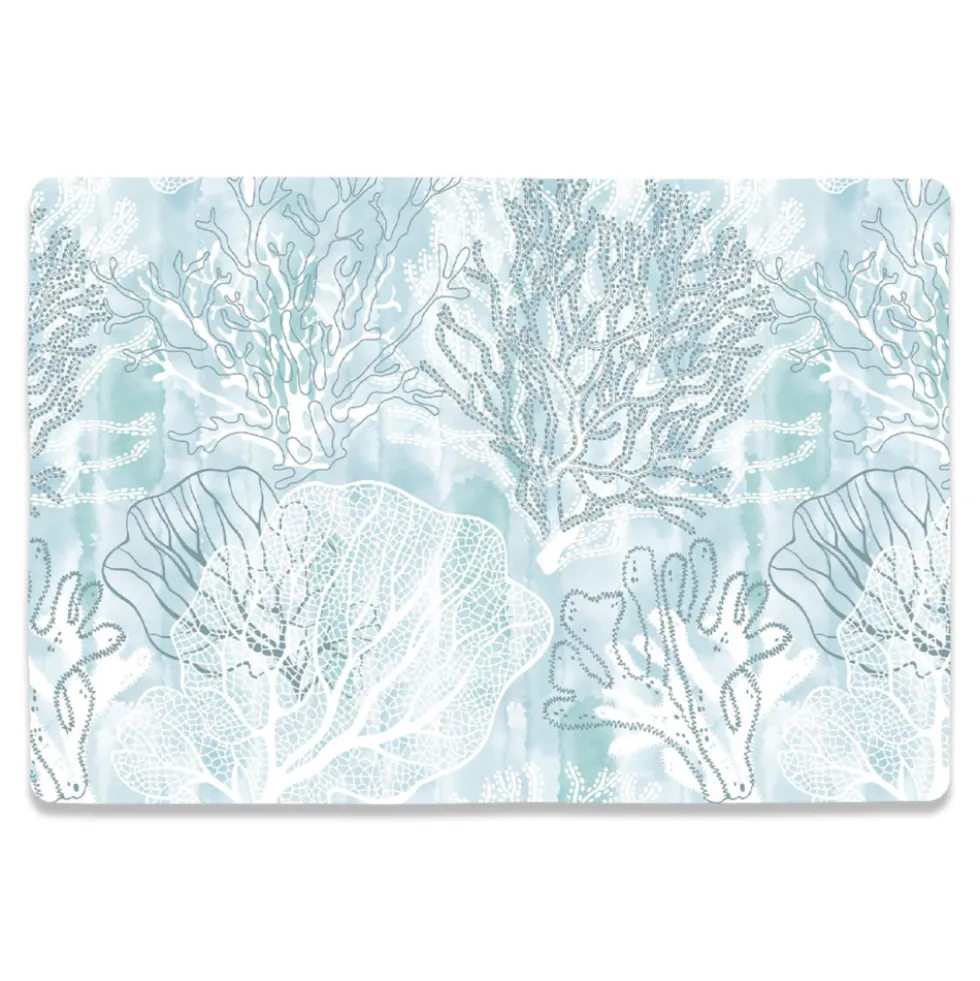 Tovaglietta Colazione Coralli verde acqua 30x45 | Impermeabile e Resistente