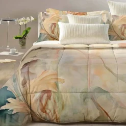 Trapunta matrimoniale SOLIN piumone invernale effetto raso beige