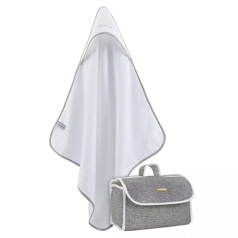 Triangolo neonato in spugna + Beauty Borbonese KIDS Splendido grigio